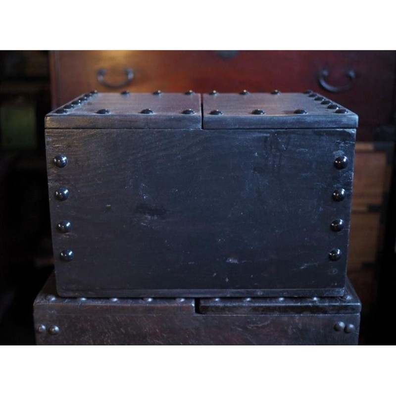 Used Meiji Era Japanese Coin Box Koro-ten Small Item Storage 10cm (3.9in)