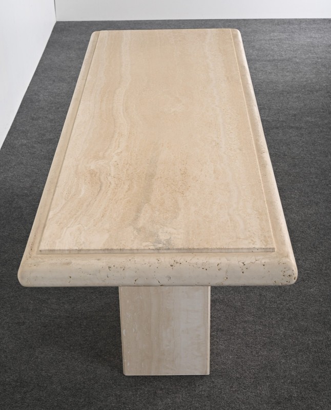 Travertine Console Table, 1980s gallery