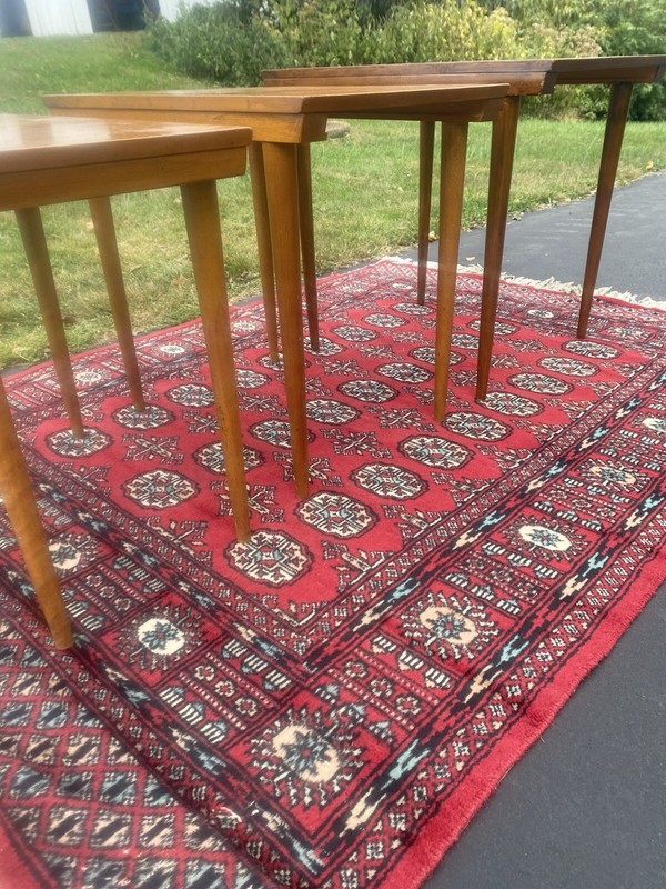 Free Ship/ 1960s Mid Century Modern Conant Ball 3 Nesting Tables by Wright gallery