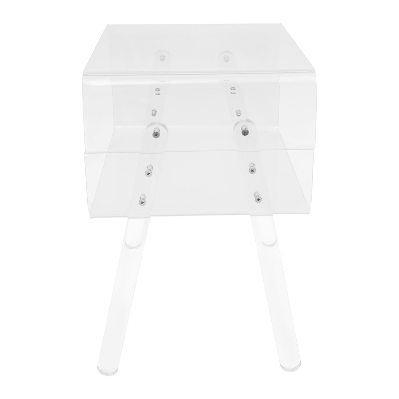 Clear Acrylic Side Table 33lbs Load Open Storage Nightstand for Bedroom Bedside gallery