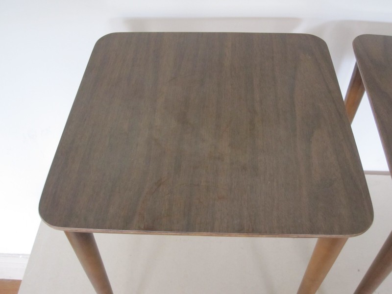 (2) Mid Century Modern MCM (Square) End Accent Tables / 15" X 15" / 17" Height gallery