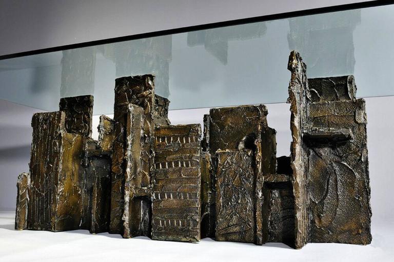 Exceptional Sculpted Bronze Dining Table by Paul Evans gallery