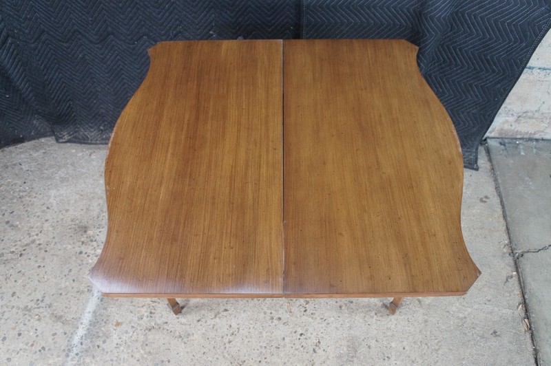 Antique American Sheraton Painted Grain Serpentine Flip Top Console Game Table gallery