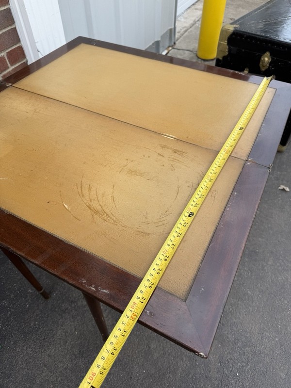 Vintage MCM Flip Top Game Table Mahogany Finish Folding Card Table Restoration gallery