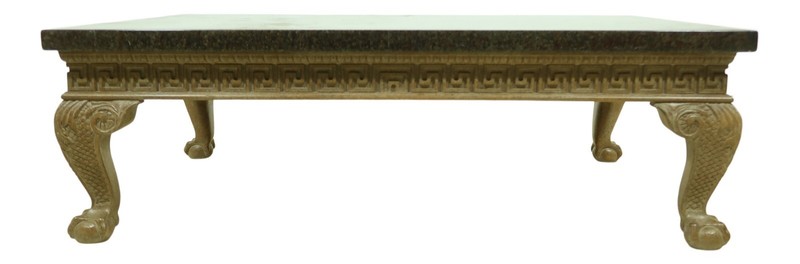 F32768EC: Large Faux Marble Top Ball & Claw Foot Coffee Table