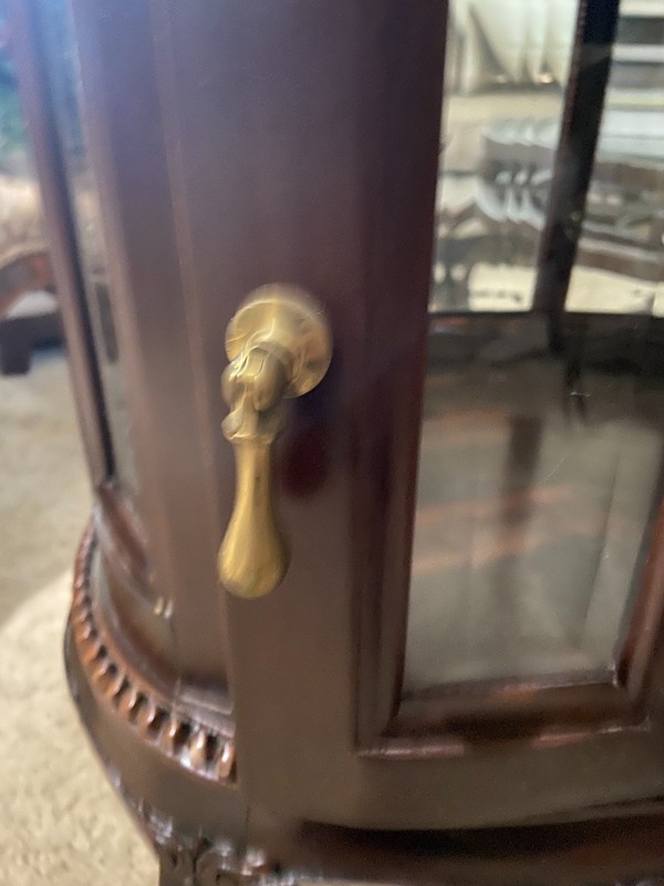 Kidney Shaped Tea/liquor Cabinet Table w/beveled glass& TRAY~LOCAL PICK UP ONLY gallery