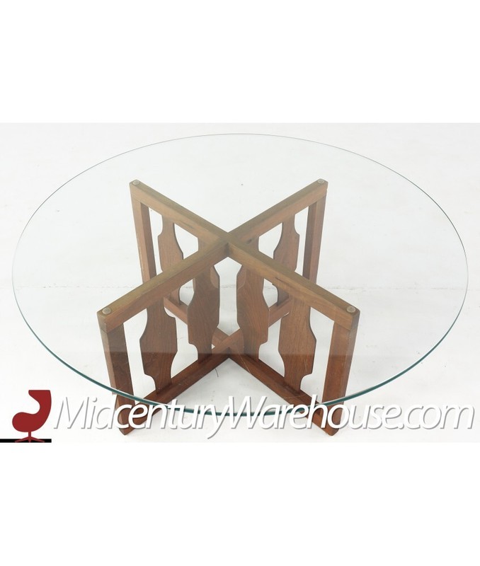 Adrian Pearsall for Craft Associates Mid Century Walnut Round Coffee Table gallery