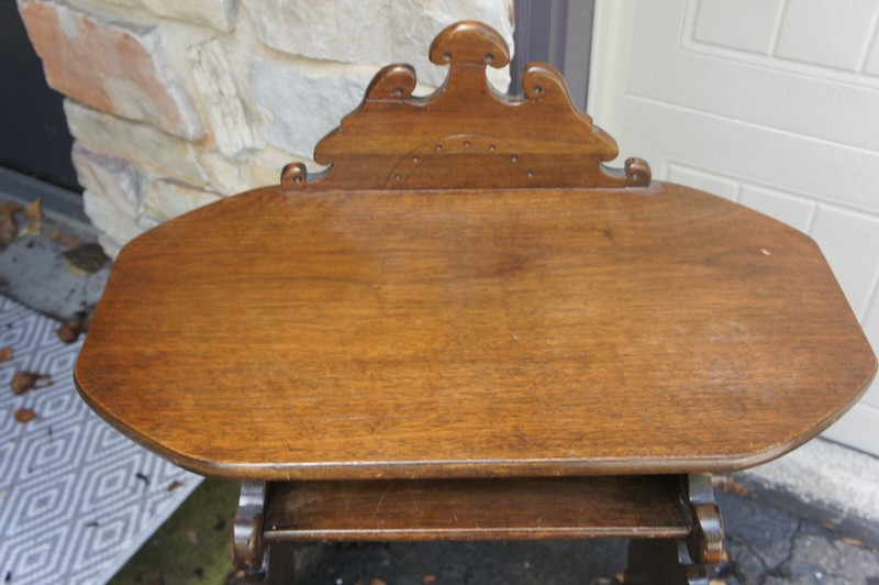 Vintage Arts & Crafts Hand-Crafted Style Wood Telephone Accent Parlor Table gallery