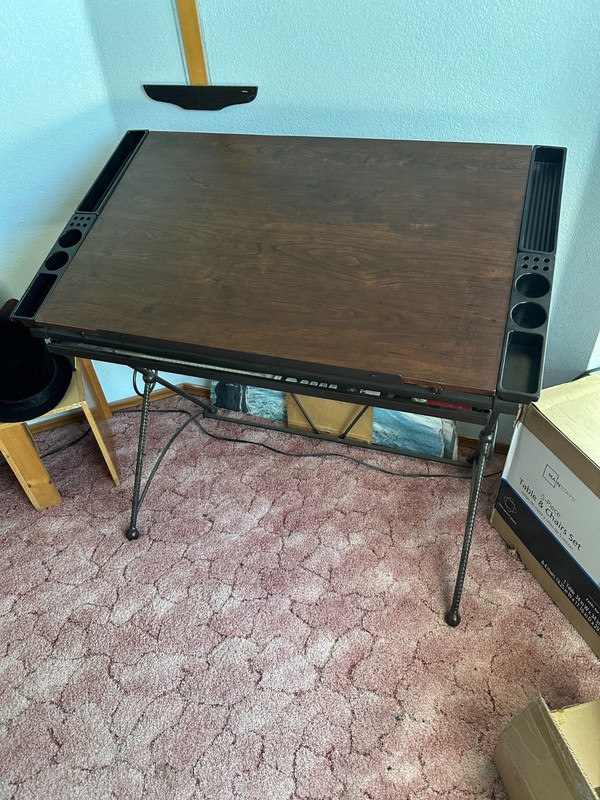 Adjustable Cast Iron Base Drafting Table