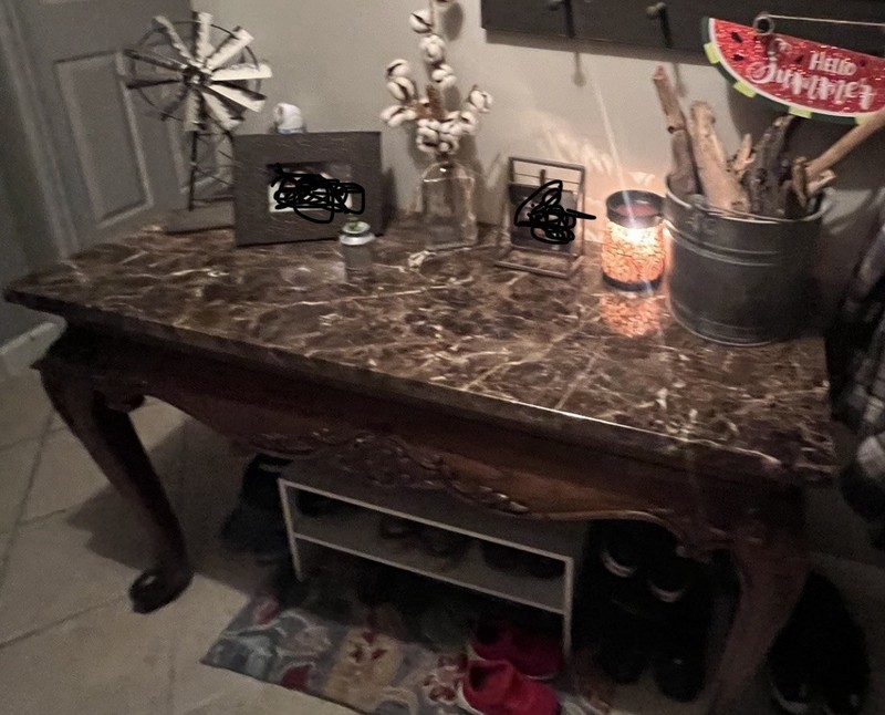HEKMAN Marble Top French Style Console/Sofa Table,Matching End Tables Available gallery