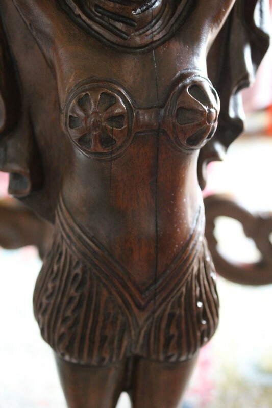Rare 1920s Novelty Wood Carved Flapper Girl Table, by Amfurnoco gallery
