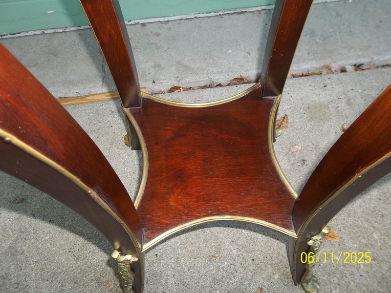 Rare Antique Vintage Mahogany Marble Top w/ Brass Griffon Renaissance Fern Stand gallery
