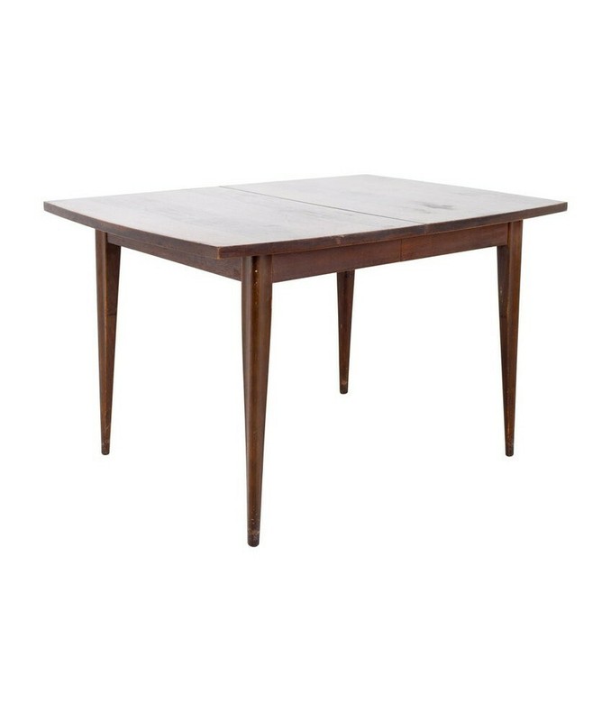 Broyhill Saga Mid Century Walnut Surfboard Dining Table with Leaf