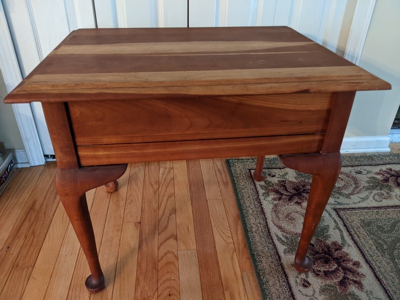 Harden Cherry Wood Side Table With Drawer: 26" Deep X 20" Wide X 21.5" Tall. gallery