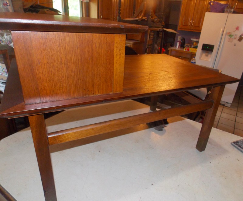 Walnut Mid Century Step End Table by Founders (SET-2) gallery