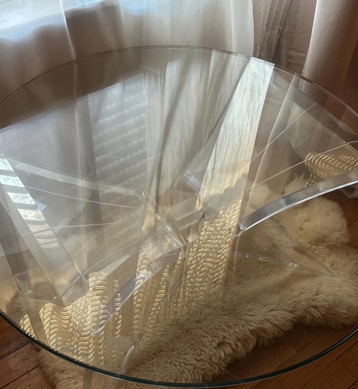 Lucite Mid Century Modern Table Bow -Tie Base gallery