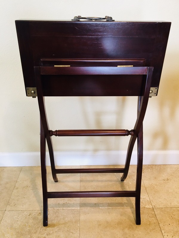 Folding Travel Mahogany Coaching Table Bombay Calvary Polo Club Heritage Decor gallery