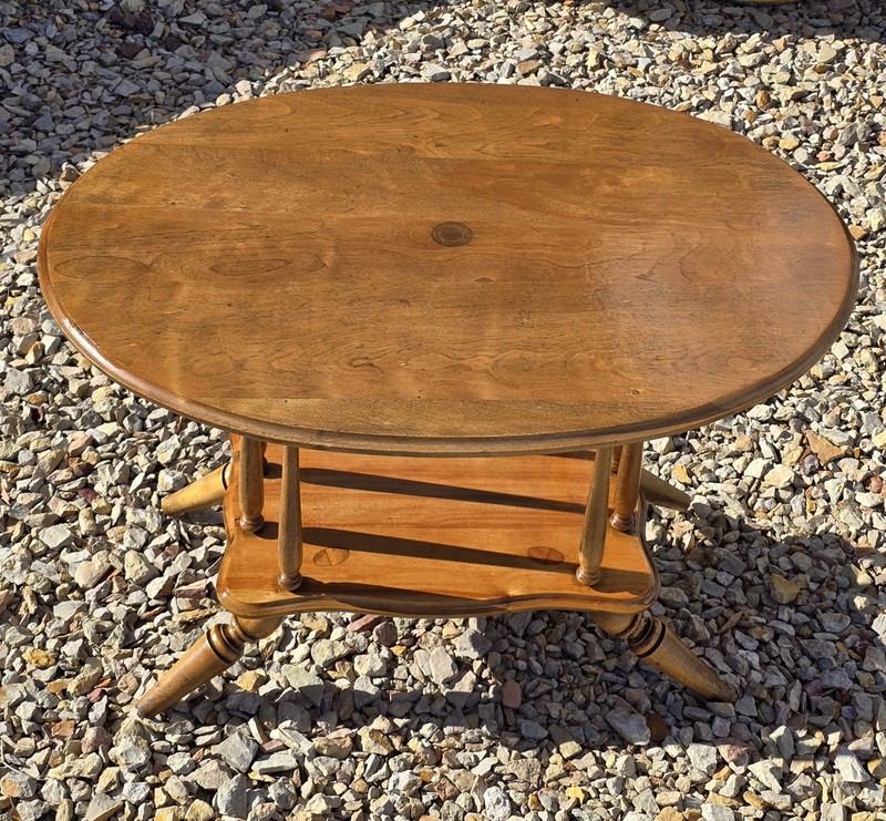Very Rare William and Mary Style Spindle 2-tier Angle Leg Table 20s-40s gallery