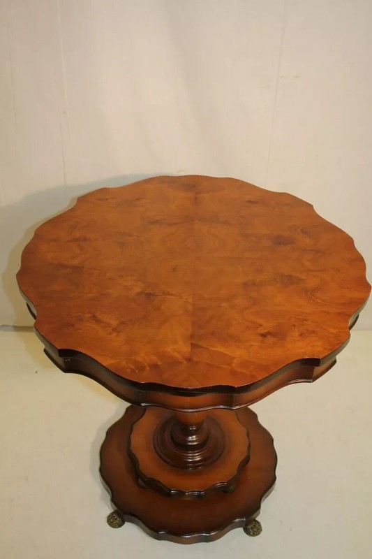 Beautiful Regency Style Fruitwood Decorative Side End Table, c. 1940's gallery