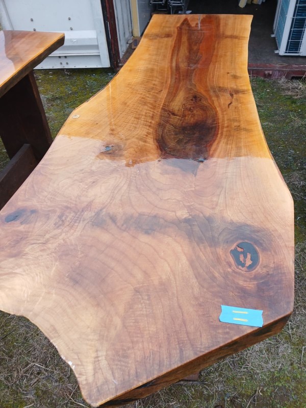 Solid Black Walnut Slab Table – Live Edge Hardwood – Rustic Dining