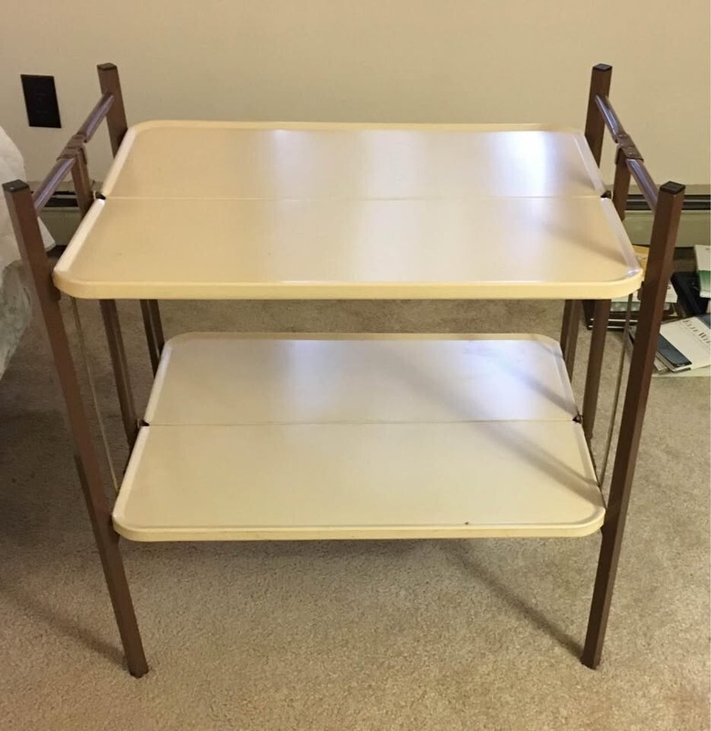 Table folding Vintage 1960s-70s Metal Folding Tray Table – Rare Find gallery