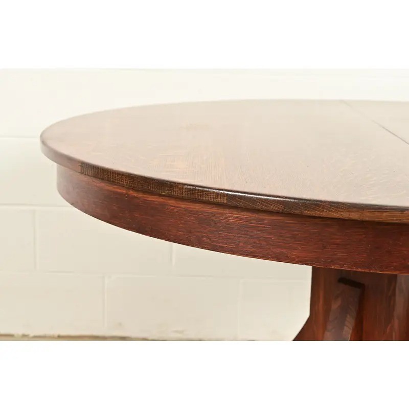 Stickley Brothers Mission Oak Arts & Crafts Extension Dining Table, Circa 1910 gallery