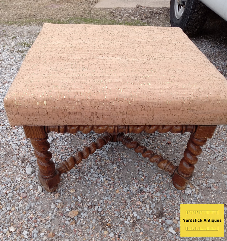 Oak Barley Twist Brindle Cork Print Vinyl Coffee Table / Bench (CT-32) gallery