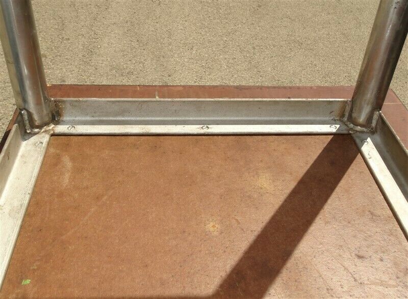 Antique Deco Brushed Chrome Butcher Block Industrial Table Base 6 FEET X 2 FEET gallery