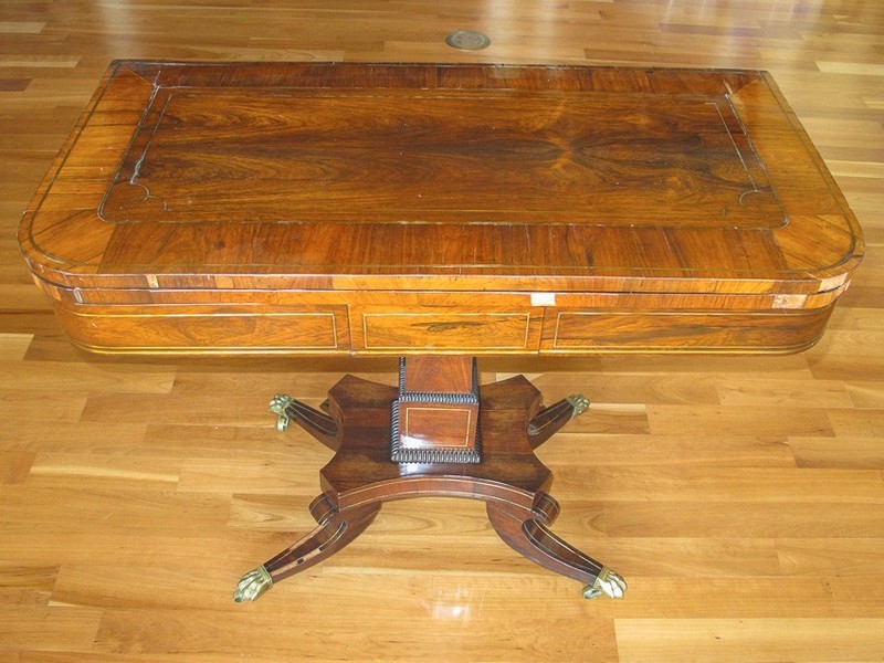 $1000 off until end of 2023 Regency Rosewood Card Table circa 1820 to 1830.