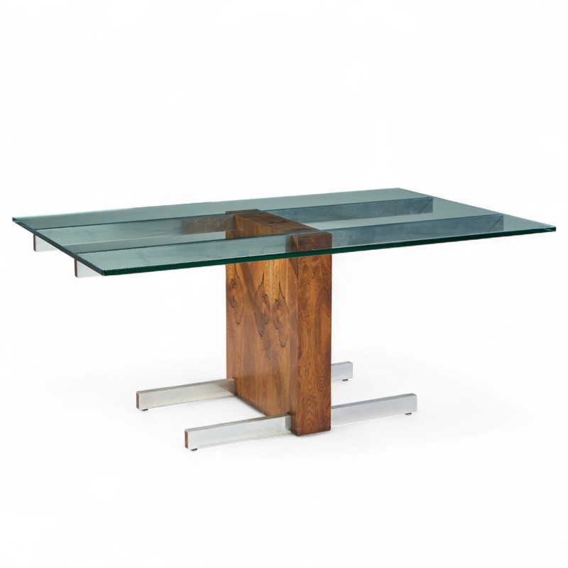 Vladimir Kagan Model 6705 Cubist Rosewood Expanding Dining Table with 2 Leaves