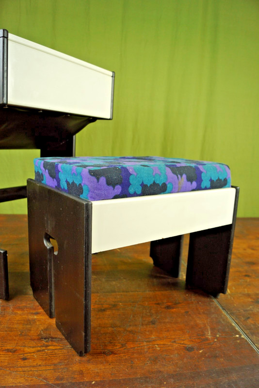 Vintage Sewing Table Desk & Stool Space Age 70s Retro gallery