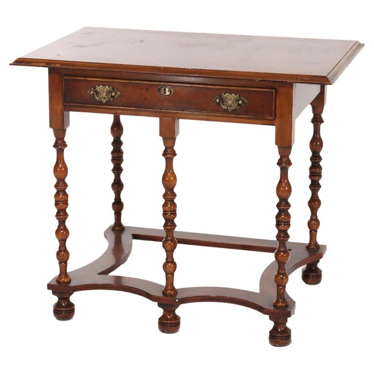Antique Yorkshire High Point Elizabethan Burl Hall Table 20thC
