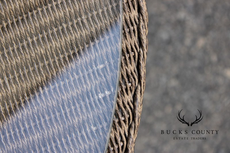 Lloyd Loom Round Glass Top Wicker Patio Table gallery