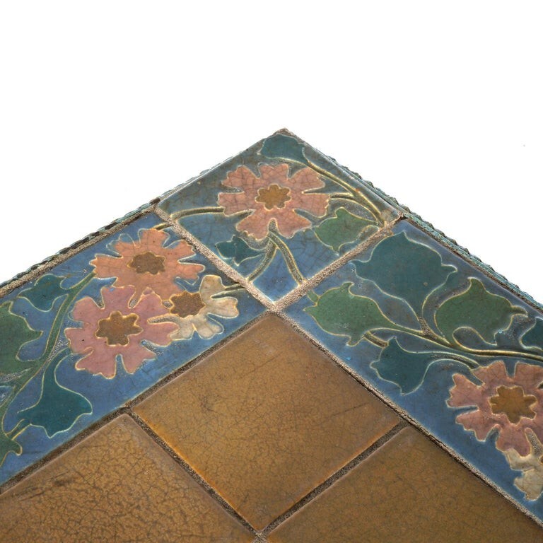 Arts & Crafts Rookwood Pottery Tile Top Wrought Iron Table C1910 gallery