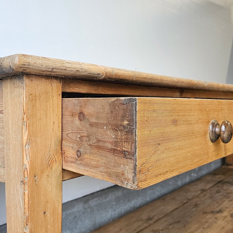 Antique English Pine Drapers Table Console Sofa Hall Farmhouse Shop Display 8ft gallery