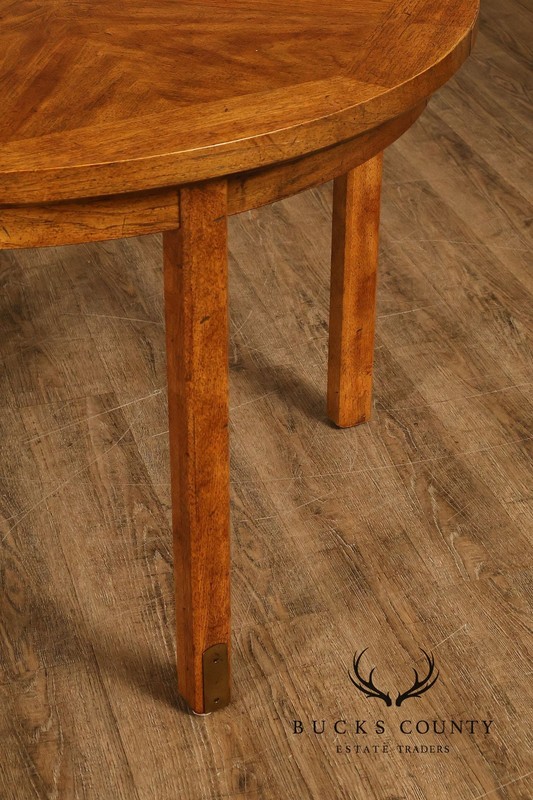 Drexel 'Woodbriar' Campaign Style Round Expandable Dining Table gallery