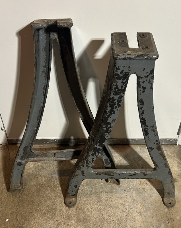 Vintage Cast Iron Steel Lathe Table Legs Stand Industrial Steam Punk gallery