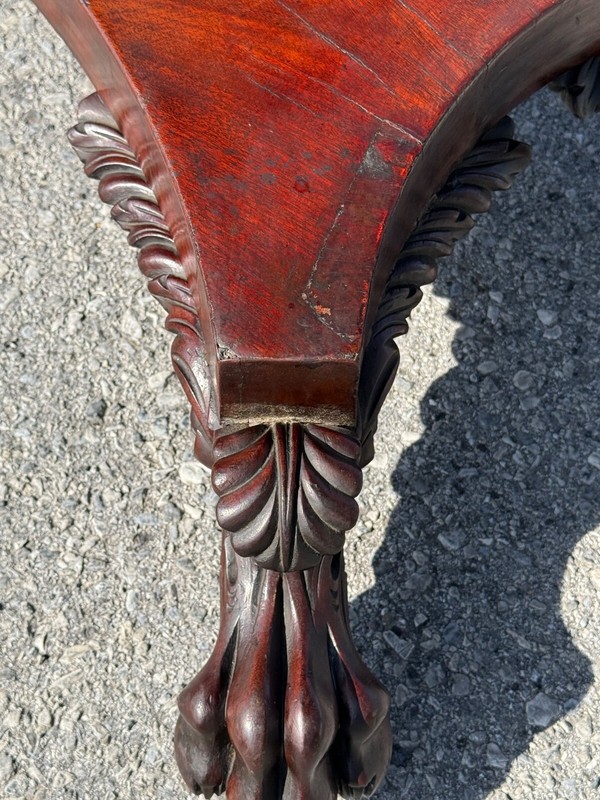 antique classical empire carved breakfast table Paw foot mahogany 1820 console gallery