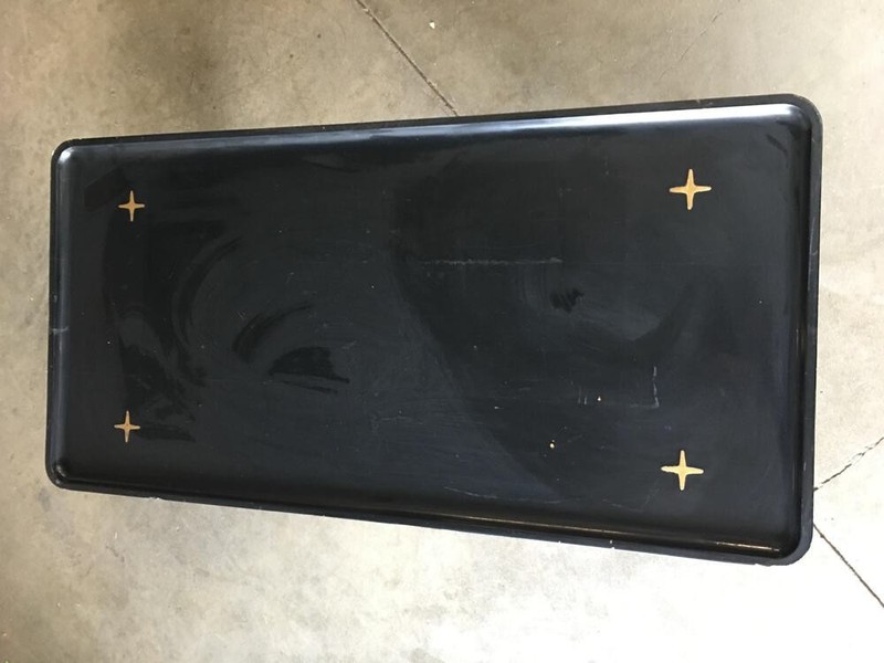 Mid Century Black Lacquer & Brass Coffee Table by Edmond J. Spence gallery