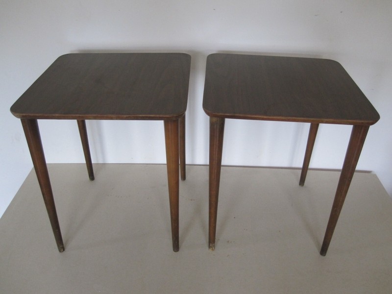 (2) Mid Century Modern MCM (Square) End Accent Tables / 15″ X 15″ / 17″ Height