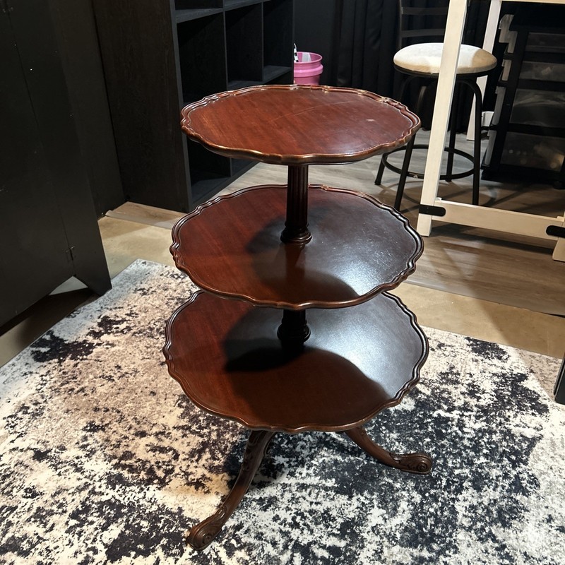 Imperial Furniture 3 Tiered Butlers Table Genuine Mahogany Antique Rare gallery