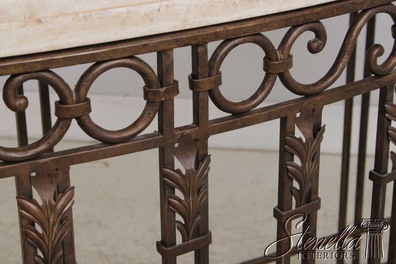 73177: French Style Iron & Steel Base Stone Top Console Table gallery