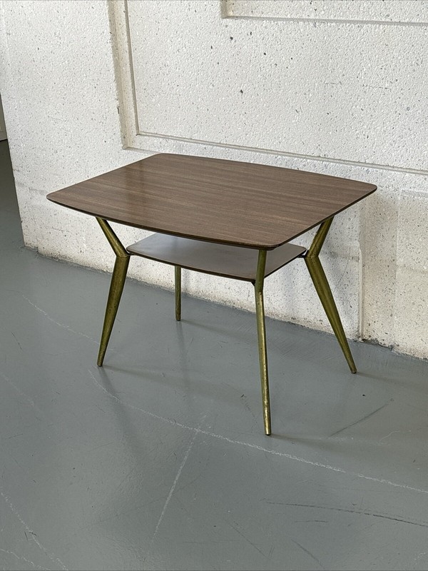 Mid Century Modern Coffee/side Table Aluminum Legs Formica Top