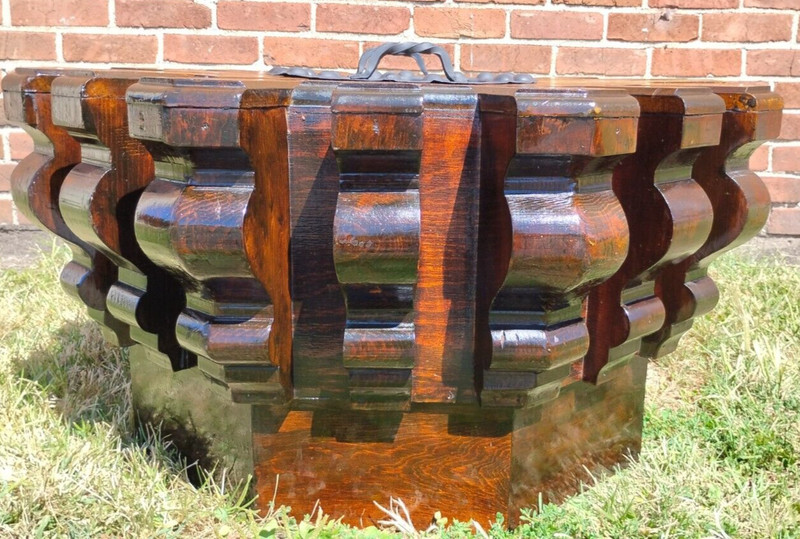 Spanish Revival Octagon Coffee Table Artes de Mexico Brutalist w/Ashtray/Brazier gallery