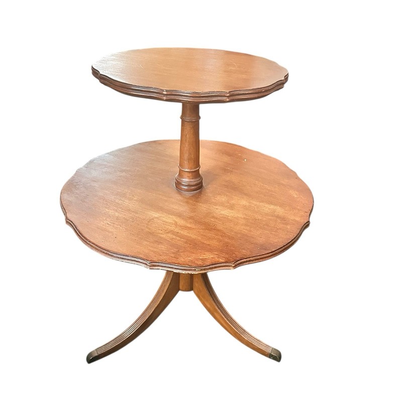 Vintage Two Tiered Pie Crust Table