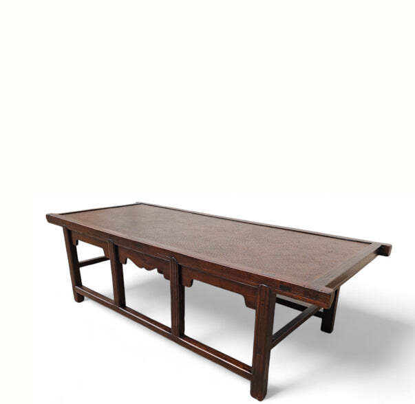 Antique Coffee Table Rattan Top