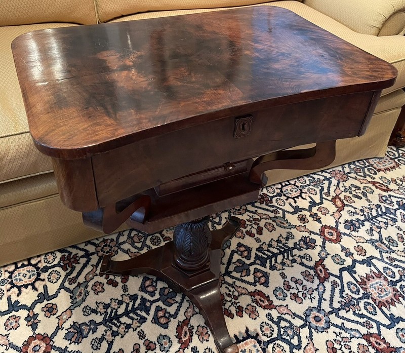 Circa 1840 Exquisite Mahogany Sewing Stand or Work Table