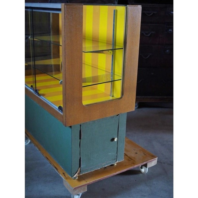 Showa Retro Pop Glass Display Case Japan Used S10055 gallery