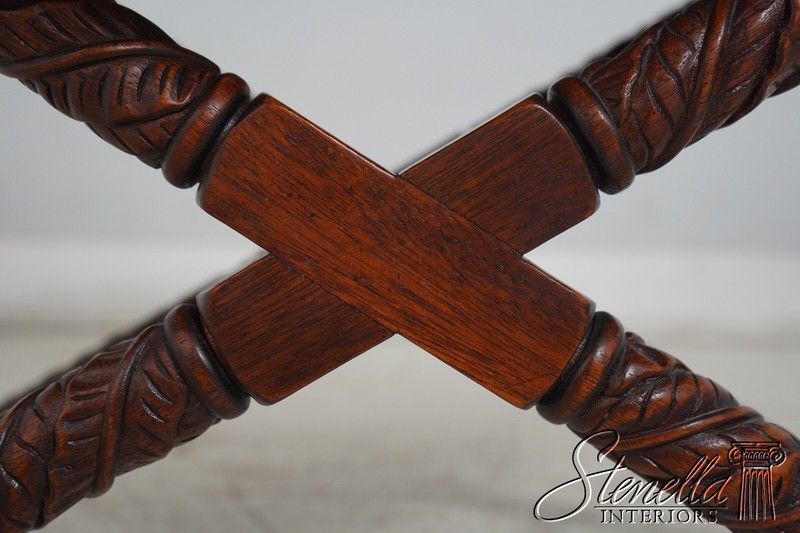 67028: Caribbean Style Carved Mahogany Tray Top Serving Table gallery