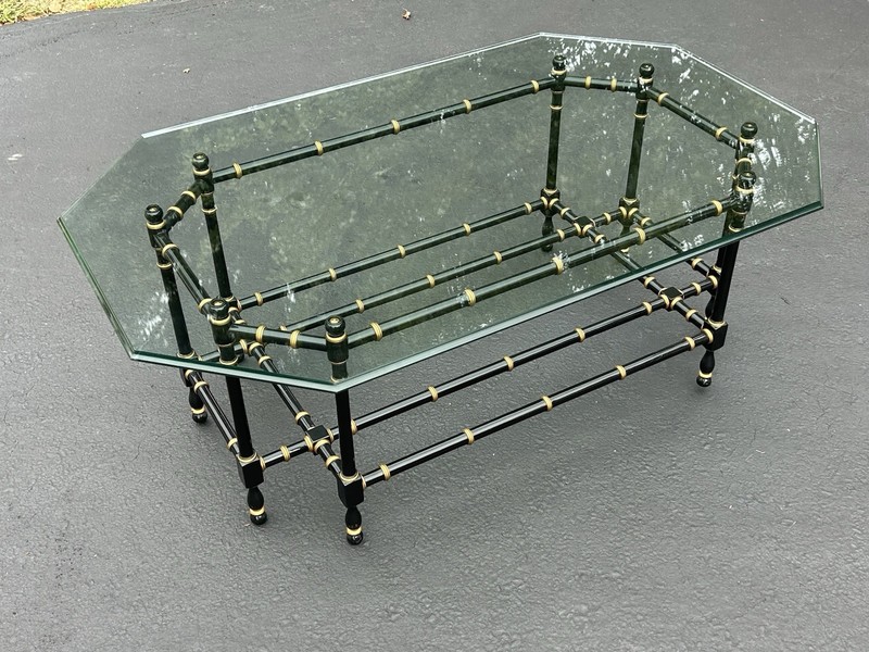 Kindel Faux Bamboo Glass Top Coffee Table Model 66-862 gallery